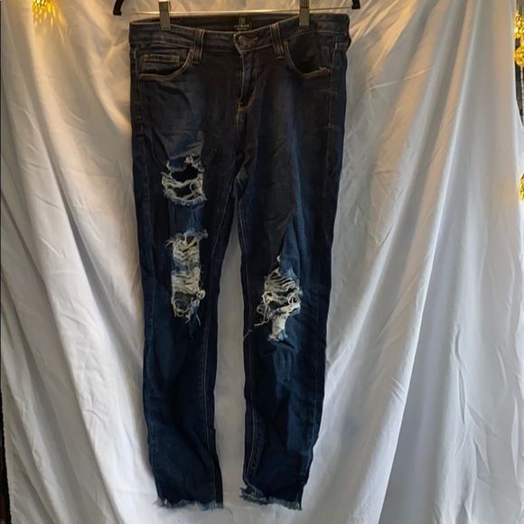 Just Black Denim - Dark blue ripped Just Black size 28